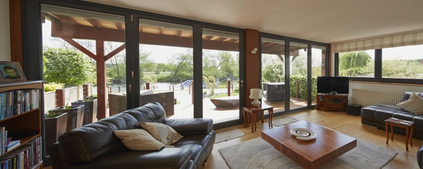 internal view of aluminium doors